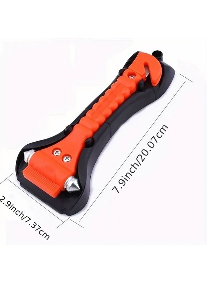Orange Car Glass Breaker Safety Hammer Emergency Escape Tool With Seat Belt Cutter - Image 2
